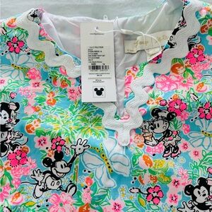 *New* Lilly Pulitzer Aqua Pink Floral Mickey Romey Shift Dress